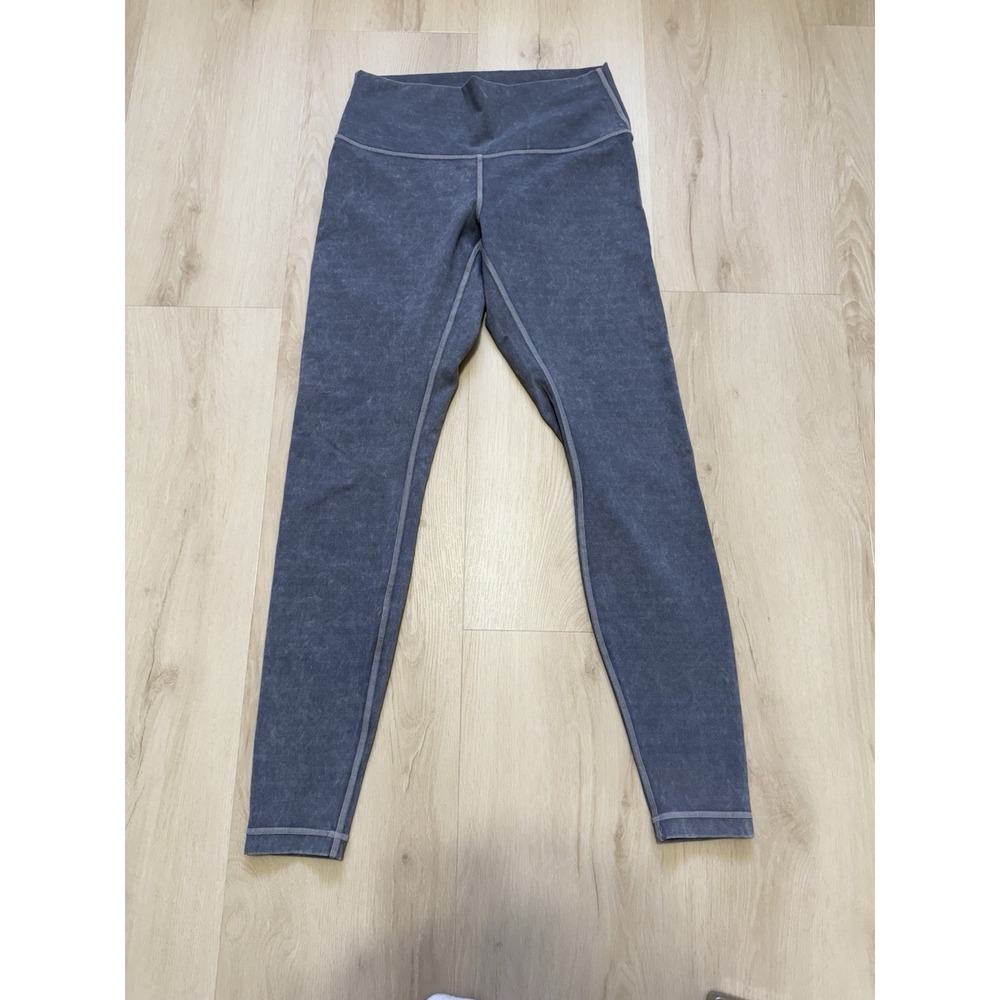 Lululemon Gray Women's Ankle Leggings Size 8 Nylon Lycra Athleisure Stretch